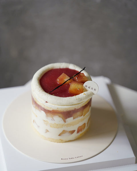 【4寸戚風(1-2人份)】夏日水蜜桃雲尼拿戚風 Peach and Vanilla Summer Chiffon